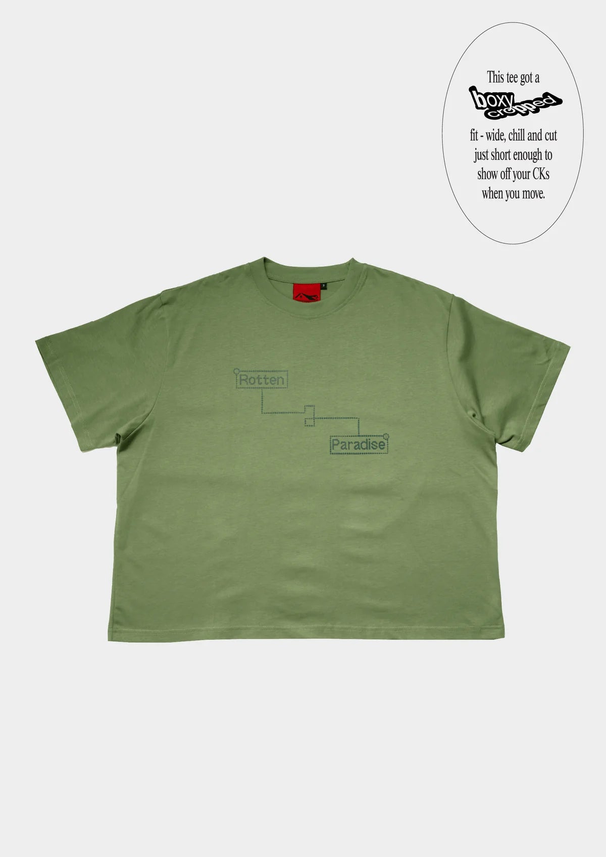 FREQUENCY CROPPED TEE IN GREEN