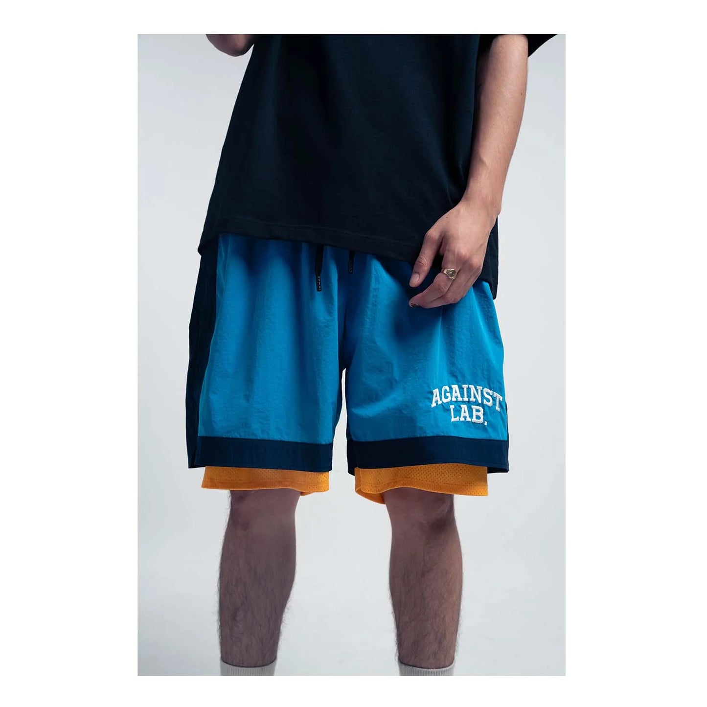 VARSITY LAYERED SHORTS NAVY