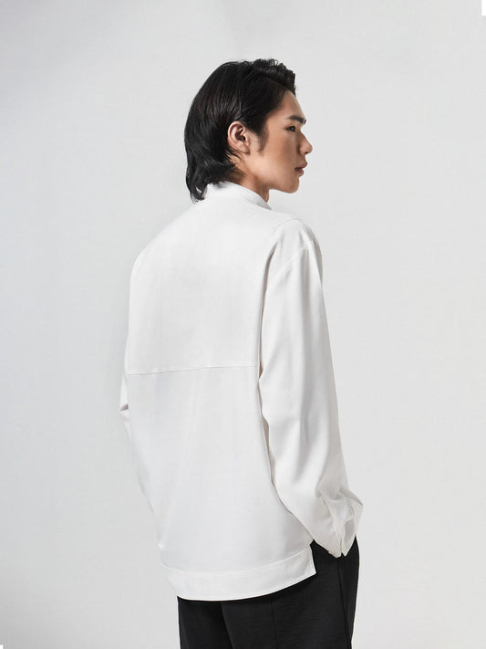 MODERN ZEN COLLAR SHIRT | WHITE