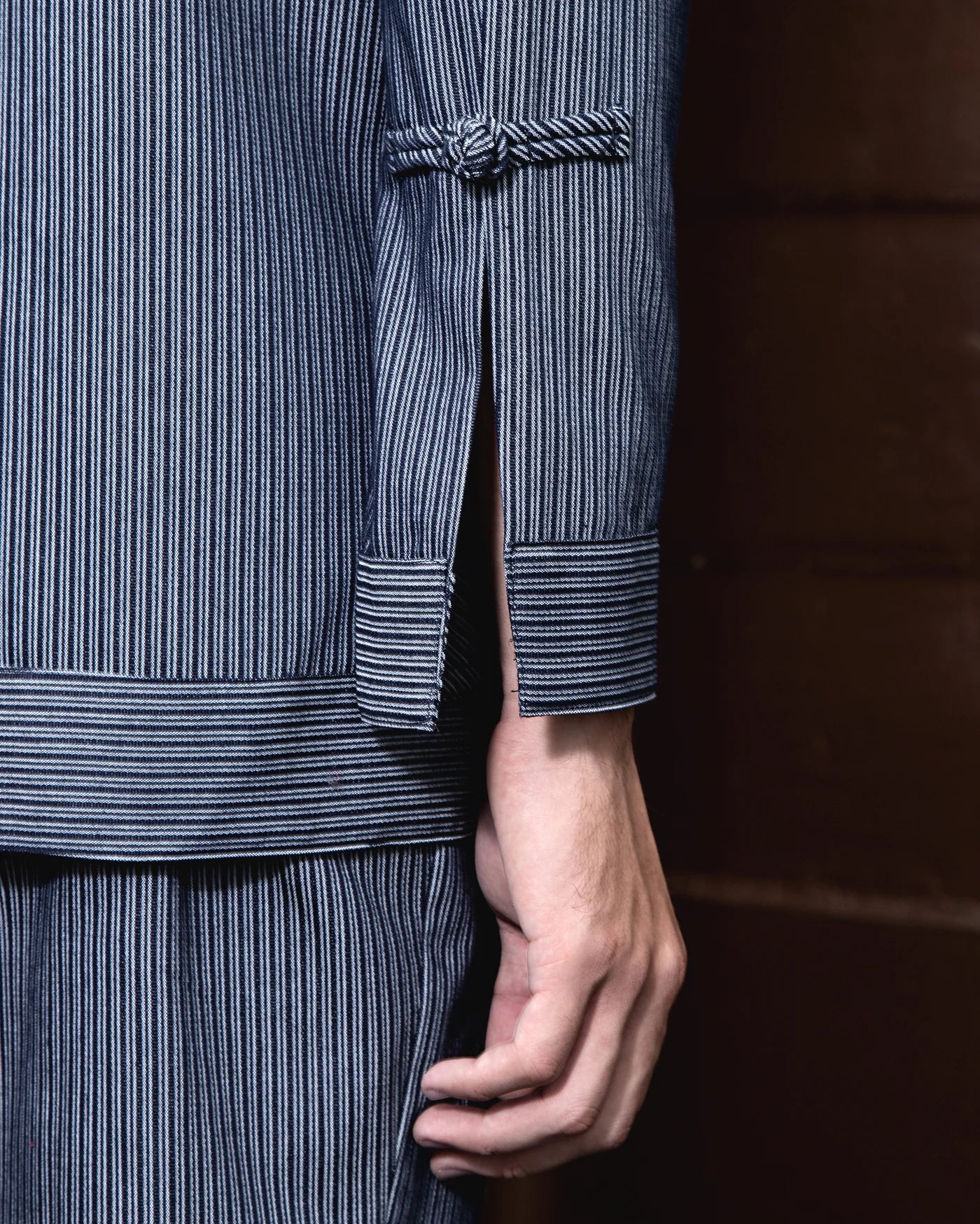 Double Breasted Tang Suit (Navy Denim Pinstripe)