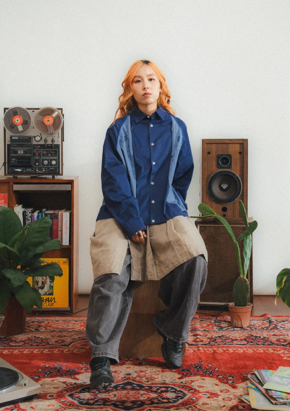 SPEAKER L/S SHIRT IN BLUE