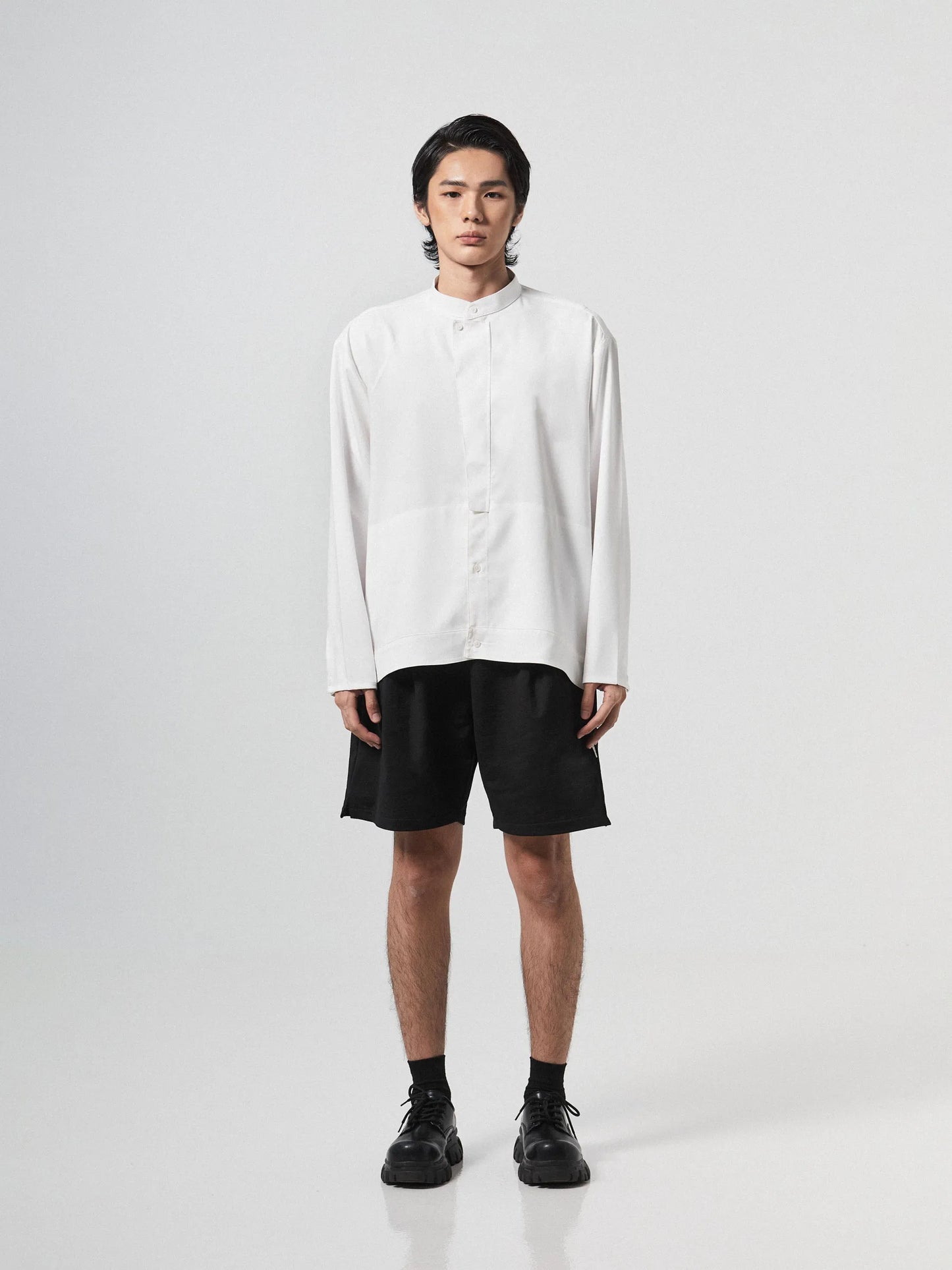 MODERN ZEN COLLAR SHIRT | WHITE