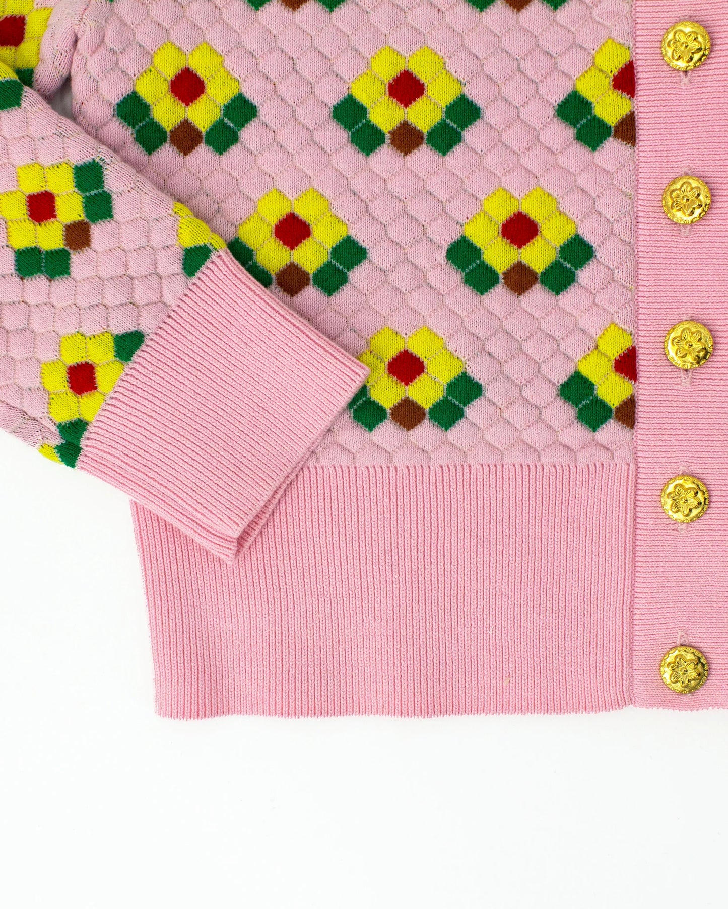 WC Floral Tiles Cardigan Pink