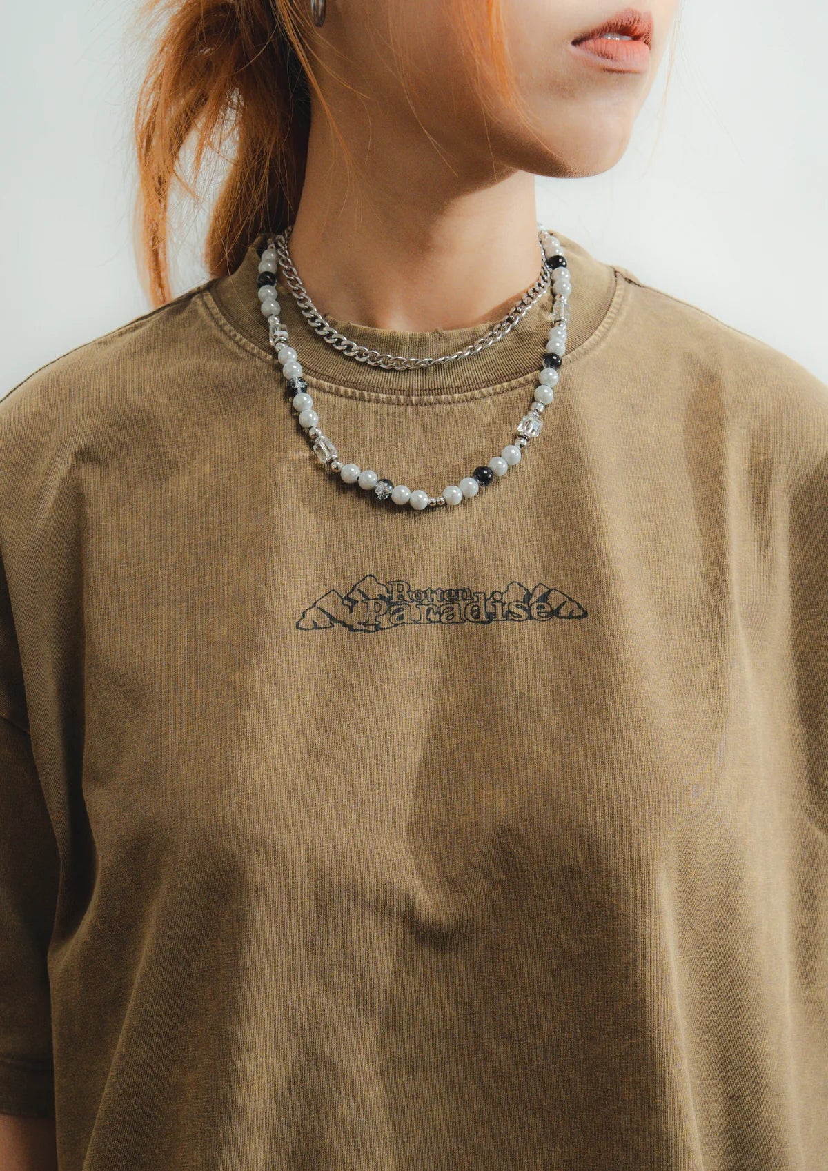 MOUNTAIN TEE WASHED IN BROWN