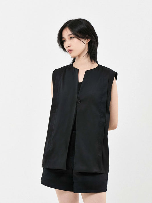 INDEPENDENT BUTTONED VEST | BLACK