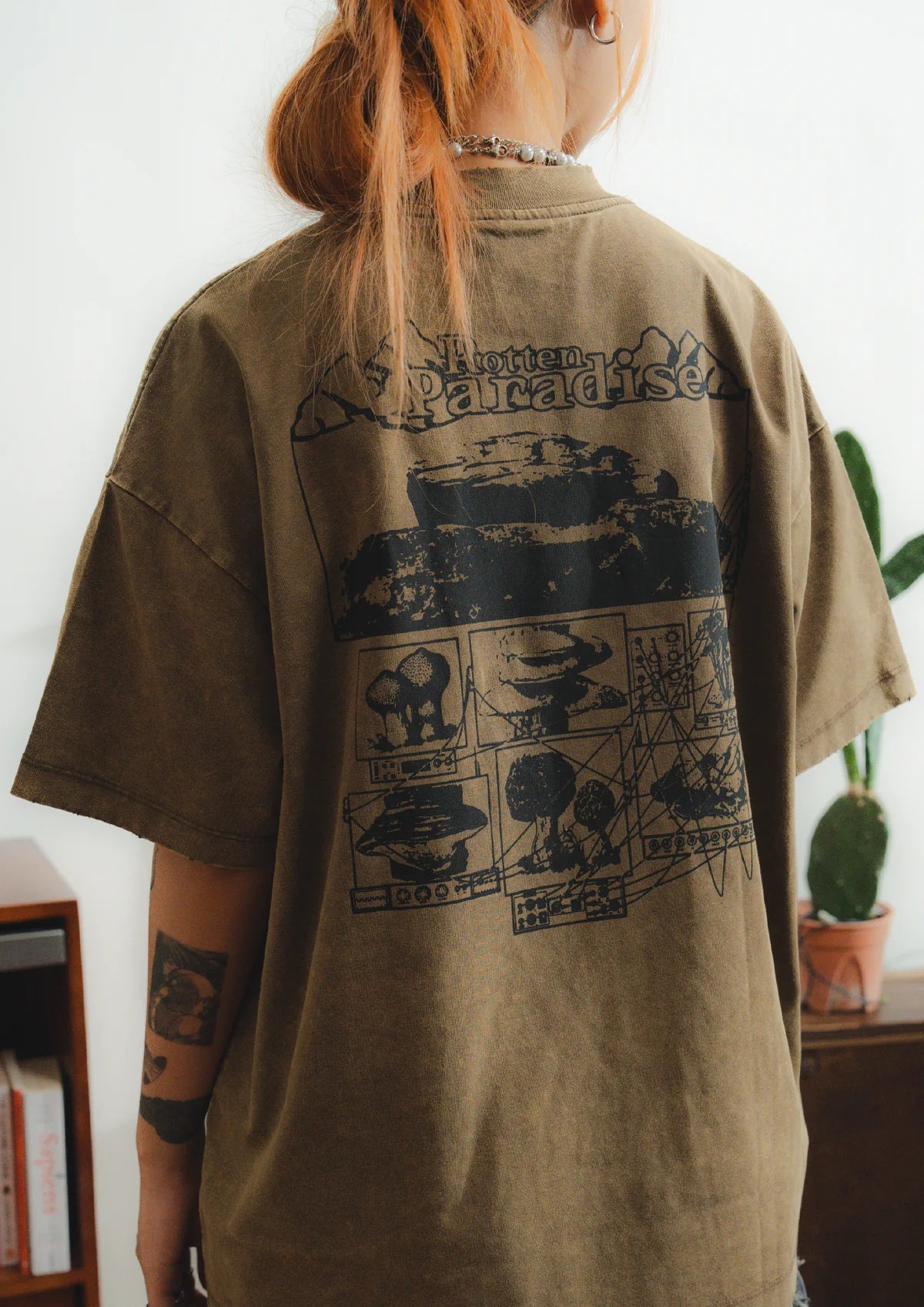 MOUNTAIN TEE WASHED IN BROWN
