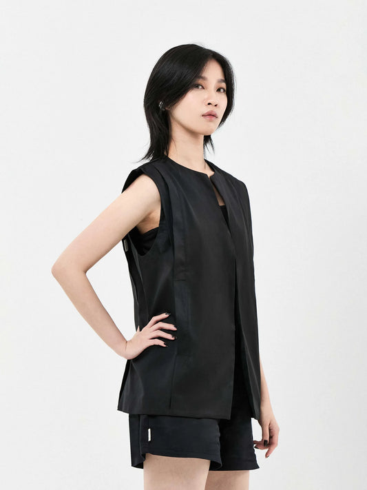 INDEPENDENT BUTTONED VEST | BLACK