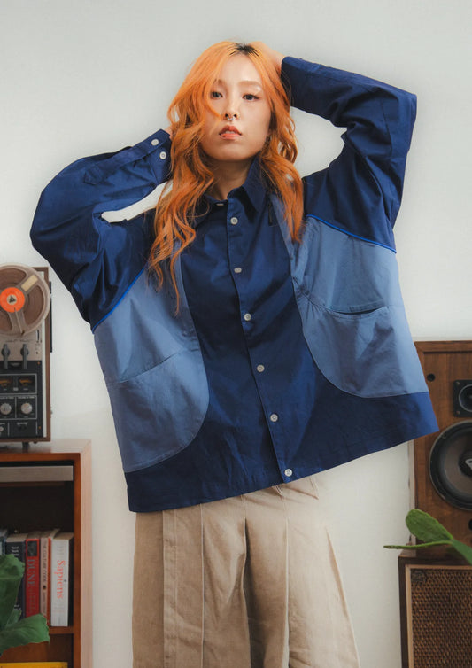 SPEAKER L/S SHIRT IN BLUE