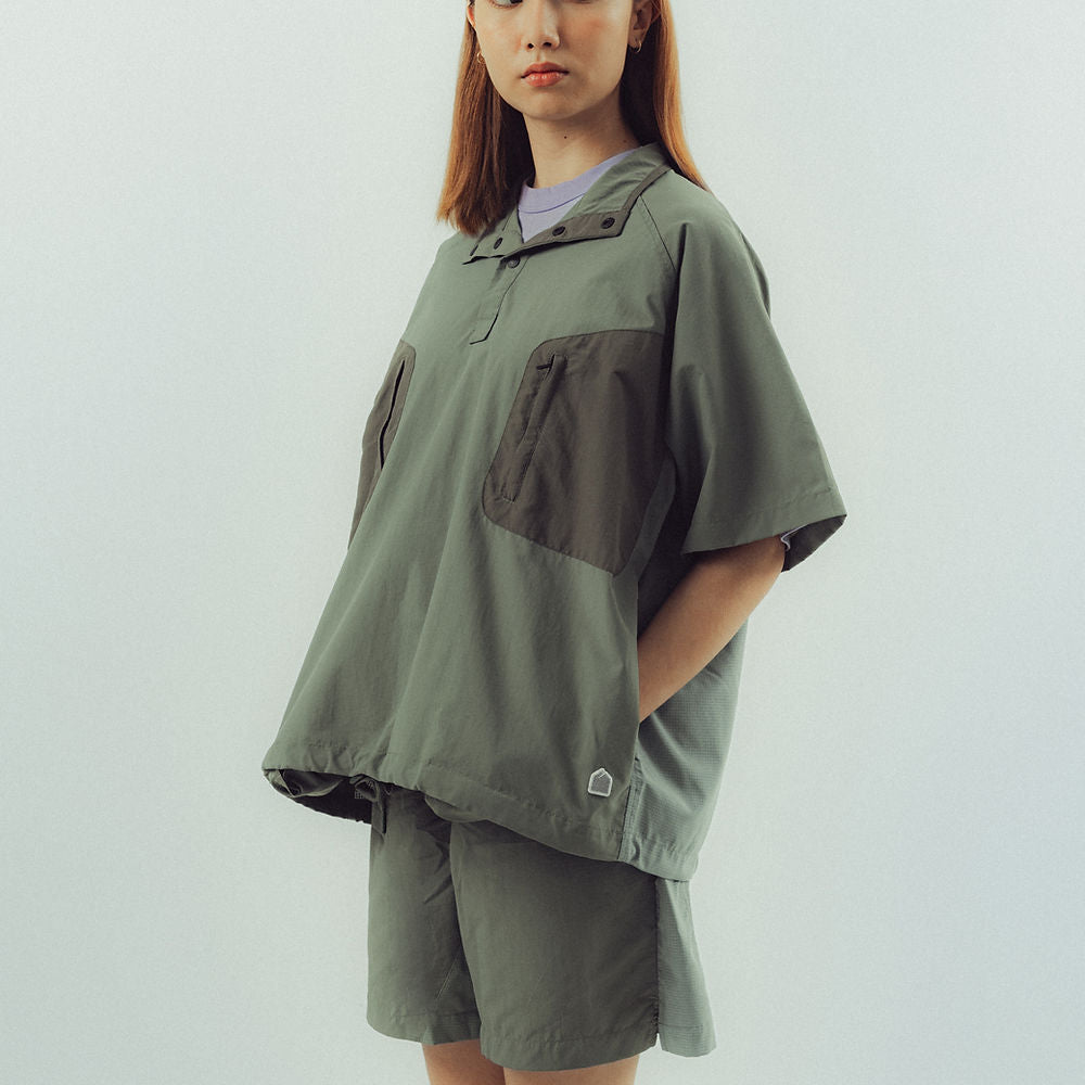 Half Snap Pullover Shirt (Moss Green)