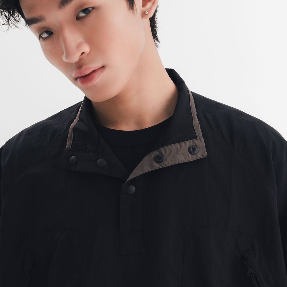 Half Snap Pullover Shirt (Noir)