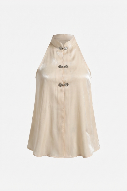 Halter Luna Top - Champagne - BEV C multi label store