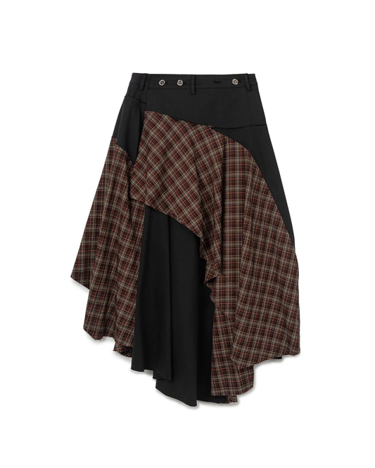 N E O VOL.2_CH.2 PATCHWORK SKIRT - BLACK