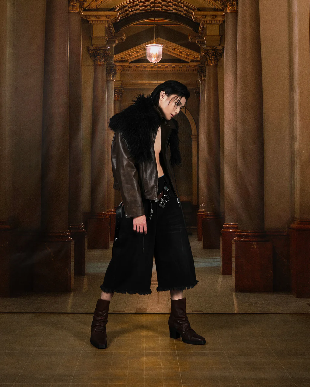N E O VOL.2_CH.2 OMERTA LEATHER JACKET - BROWN