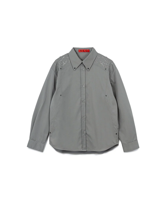 N E O VOL.2_CH.2 EMBROIDERED SHIRT - GREY