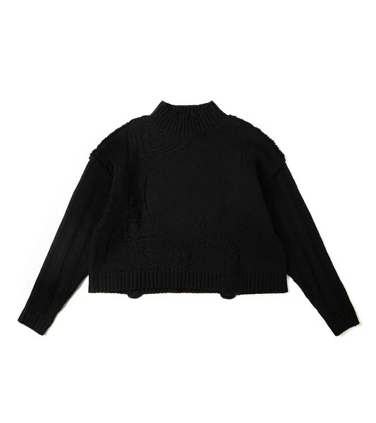 Black - Distress Knitwear