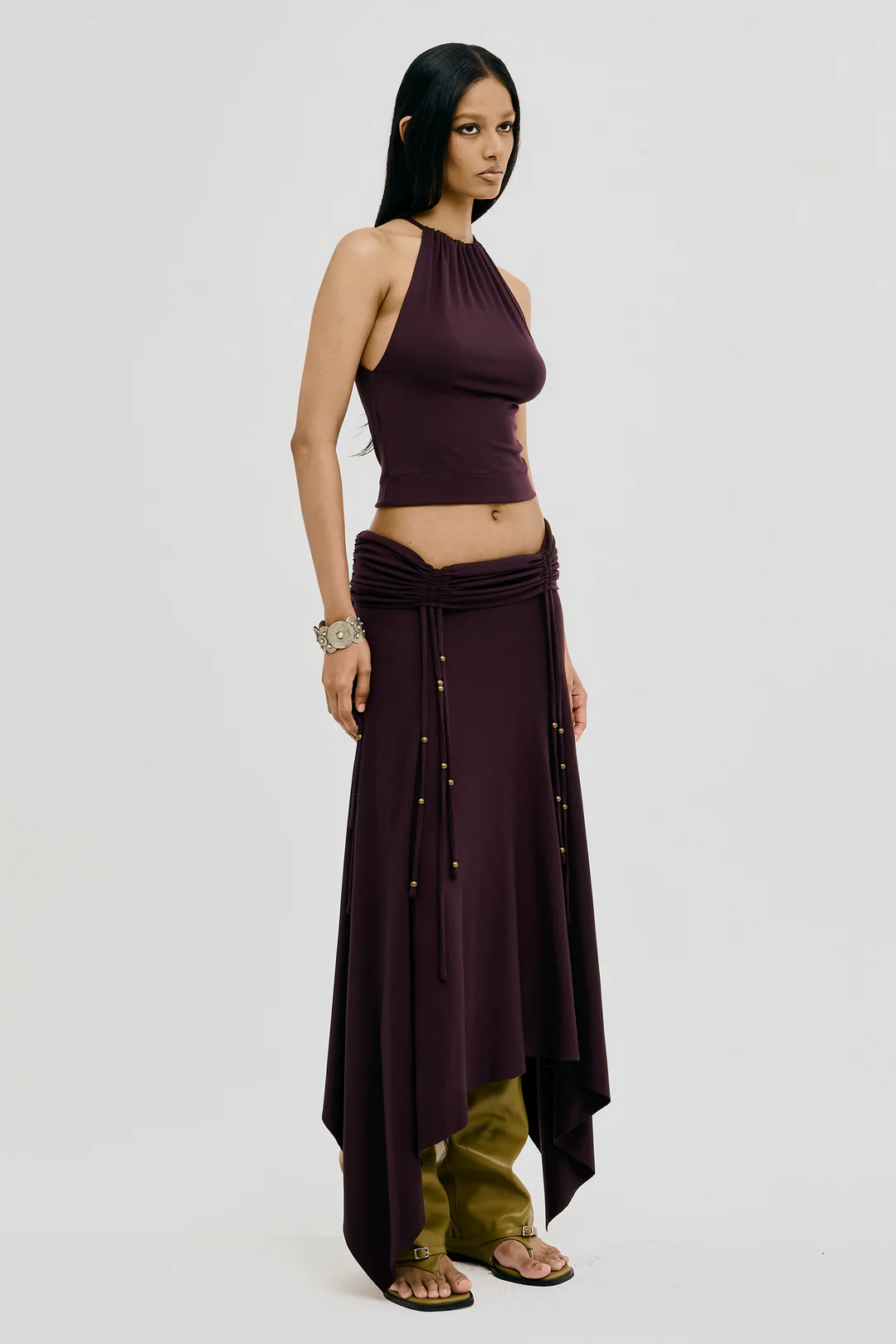 REVERENT MAXI SKIRT WINE