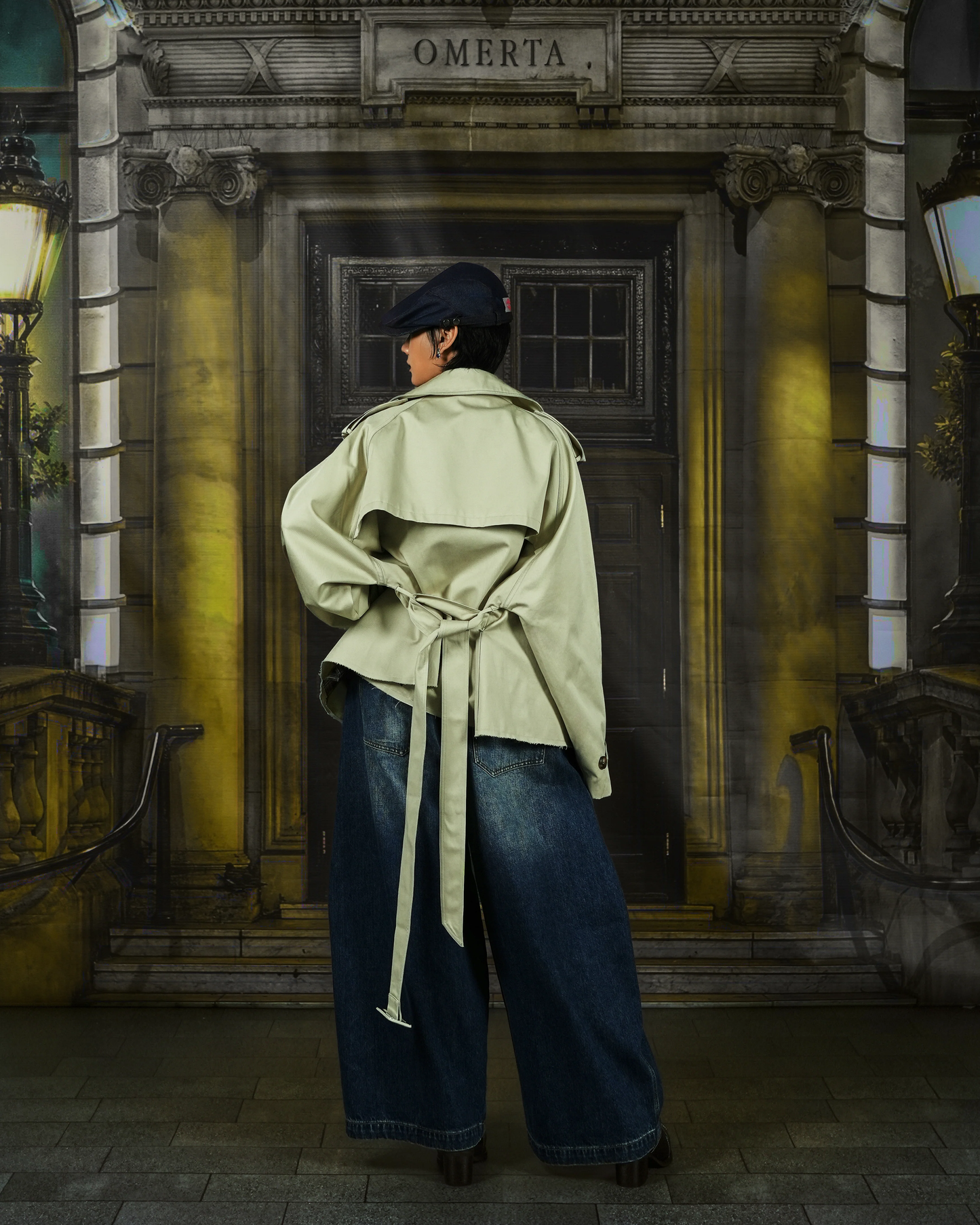 GABARDINE TRENCH COAT - BEIGE