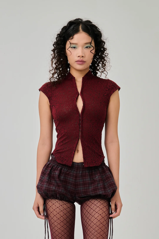 Amity Lace Top Maroon