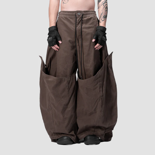 DOUBLE LAYER PANTS - BROWN