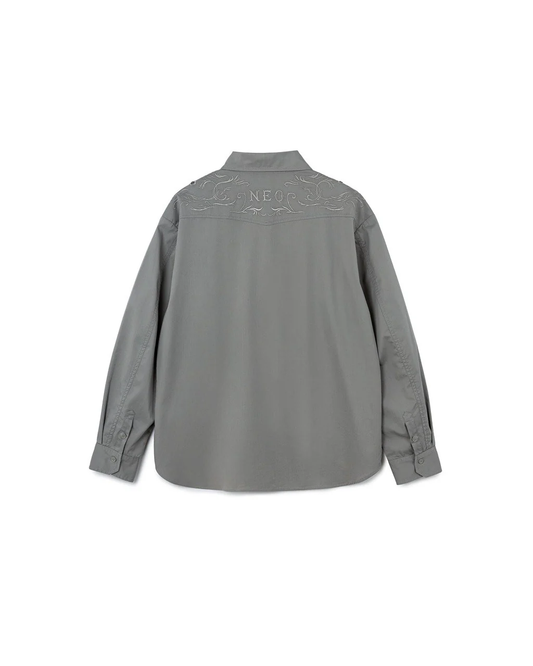 N E O VOL.2_CH.2 EMBROIDERED SHIRT - GREY