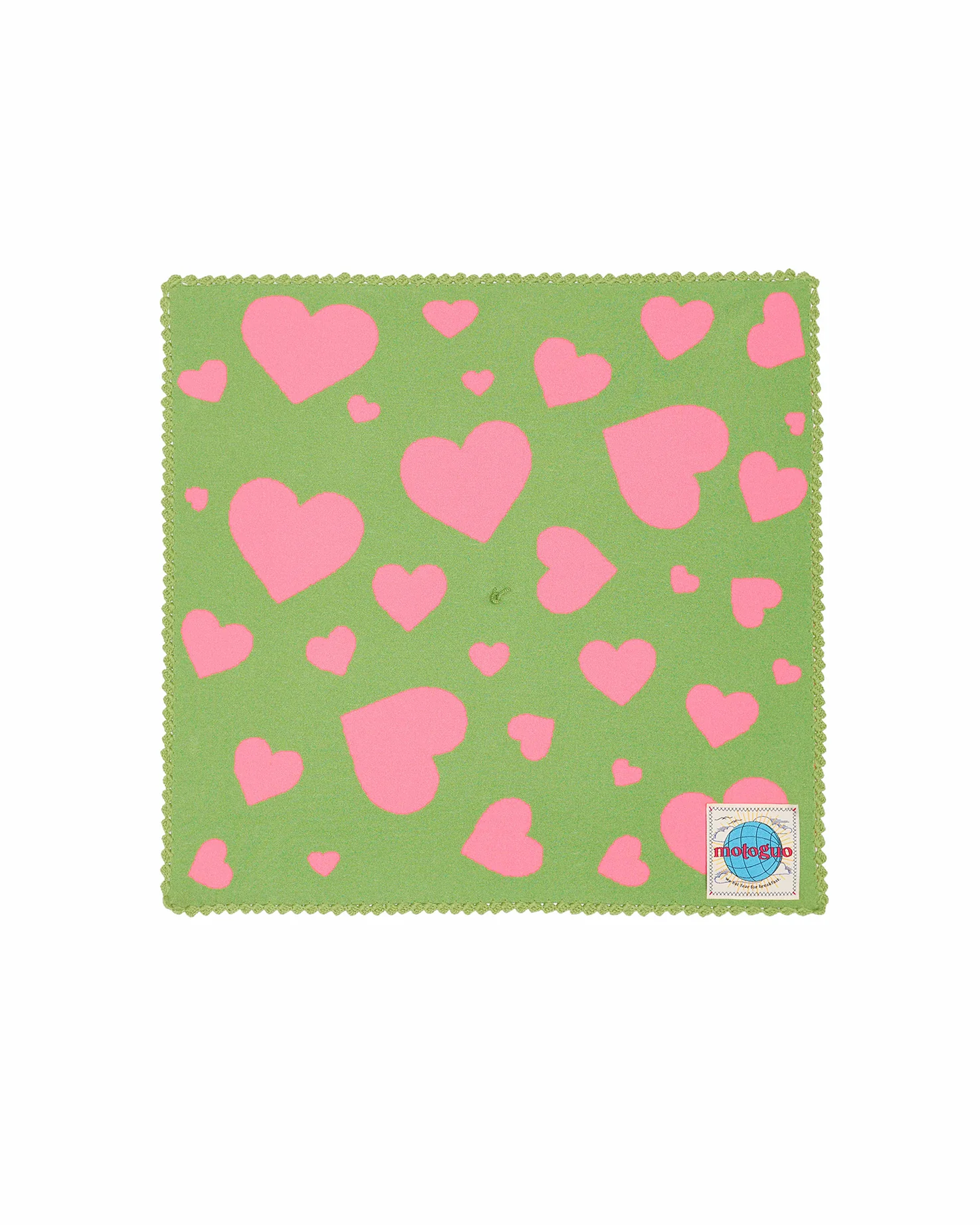 Sweetheart On Parade Hankie (Matcha Green & Flamingo Pink)