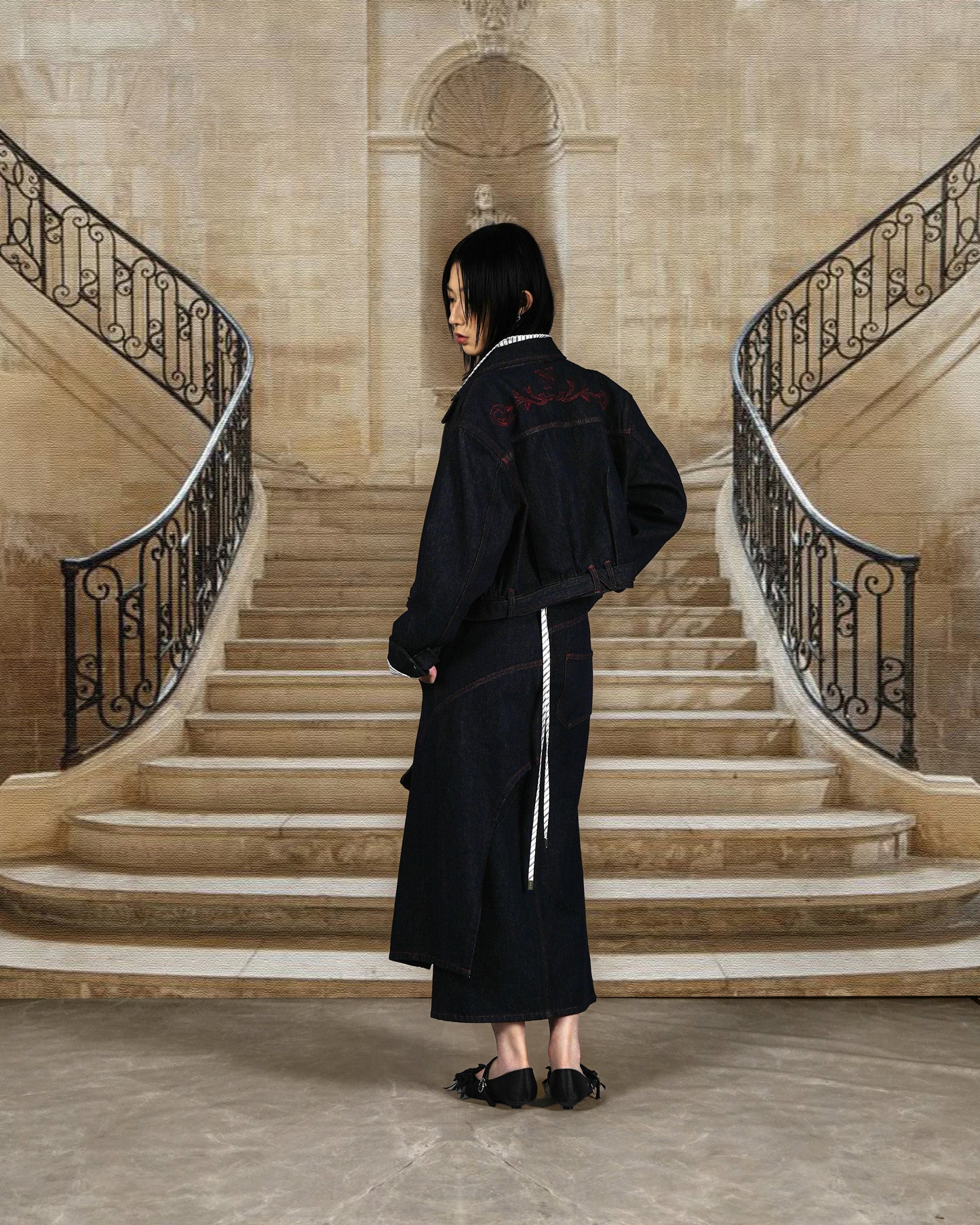 N E O VOL.2_CH.2 RED SELVAGE DENIM SKIRT