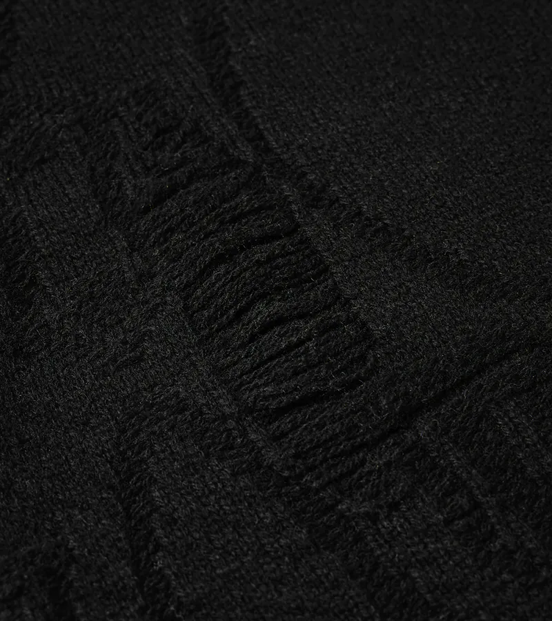 Black - Distress Knitwear