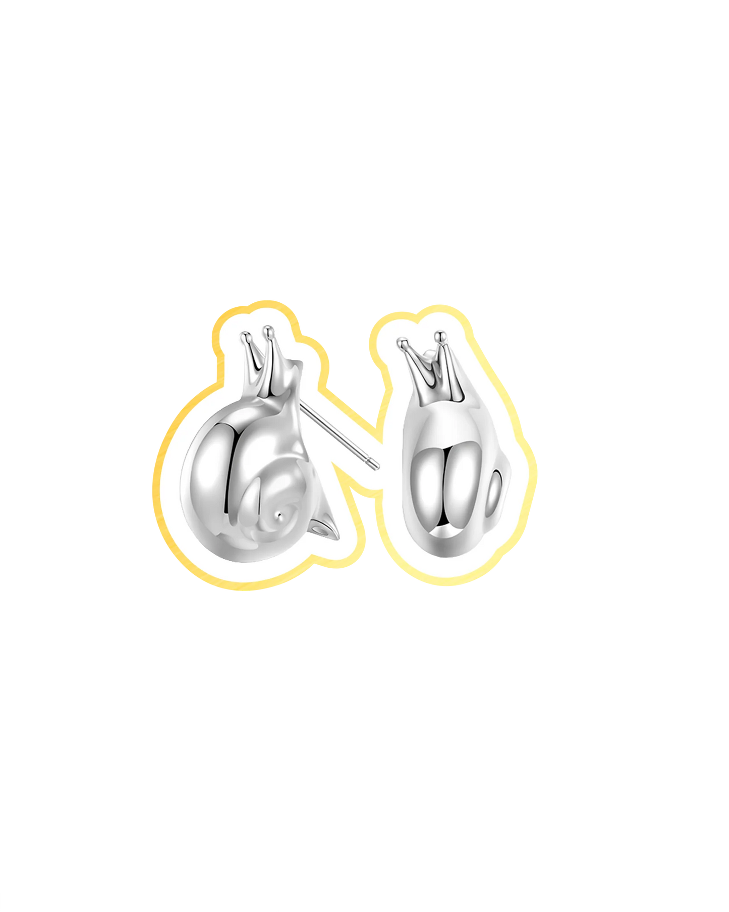 Snail Earrings (Silver in Pair) - motoguo x Yvmin