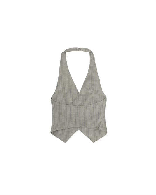 N E O VOL.2_CH.2 PINSTRIPE VEST - LIGHT GREY