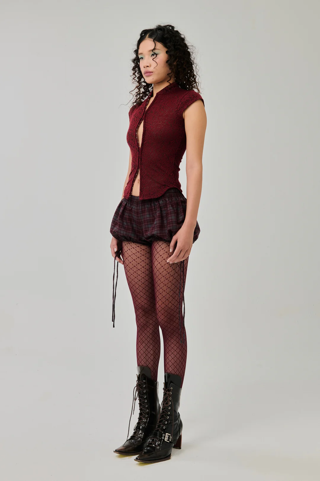 Amity Lace Top Maroon