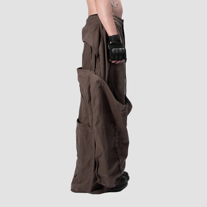 DOUBLE LAYER PANTS - BROWN
