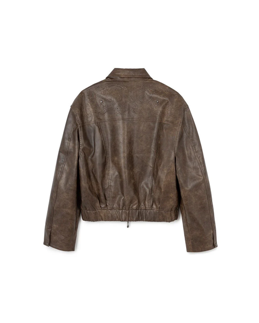 N E O VOL.2_CH.2 OMERTA LEATHER JACKET - BROWN