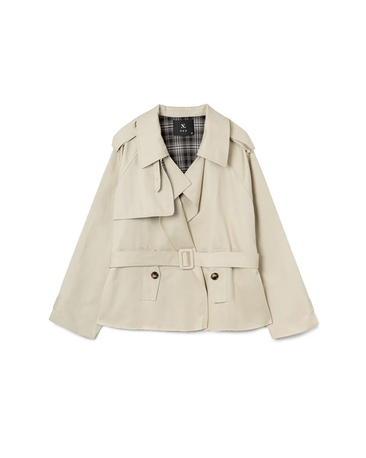 GABARDINE TRENCH COAT - BEIGE