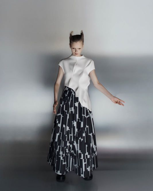 Ajane Plasma Top 3D Asymmetrical  Sleeveles - White