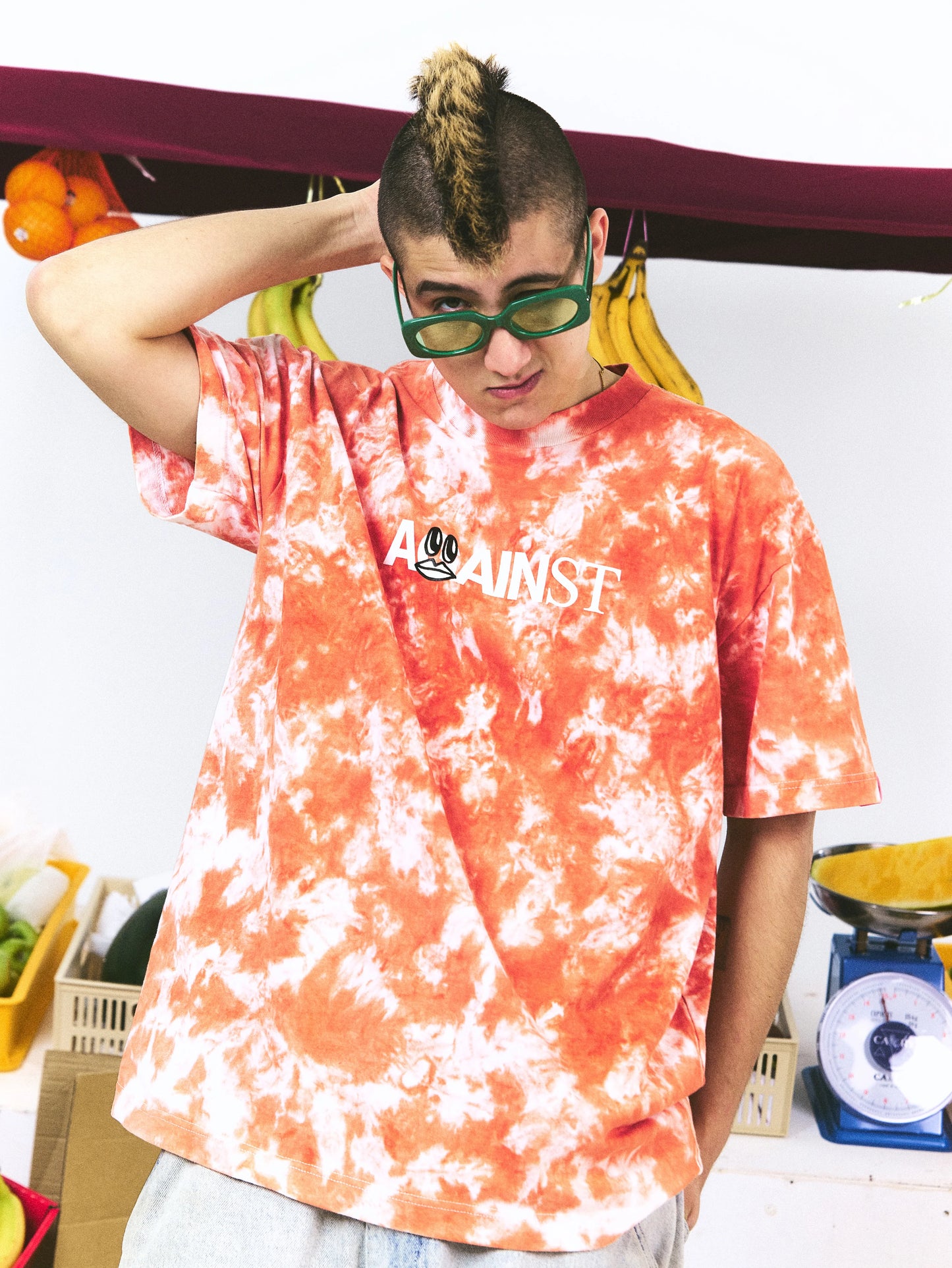 AGAINST X LALA COMPANY FRUIT PARTY TIE DYE TEE