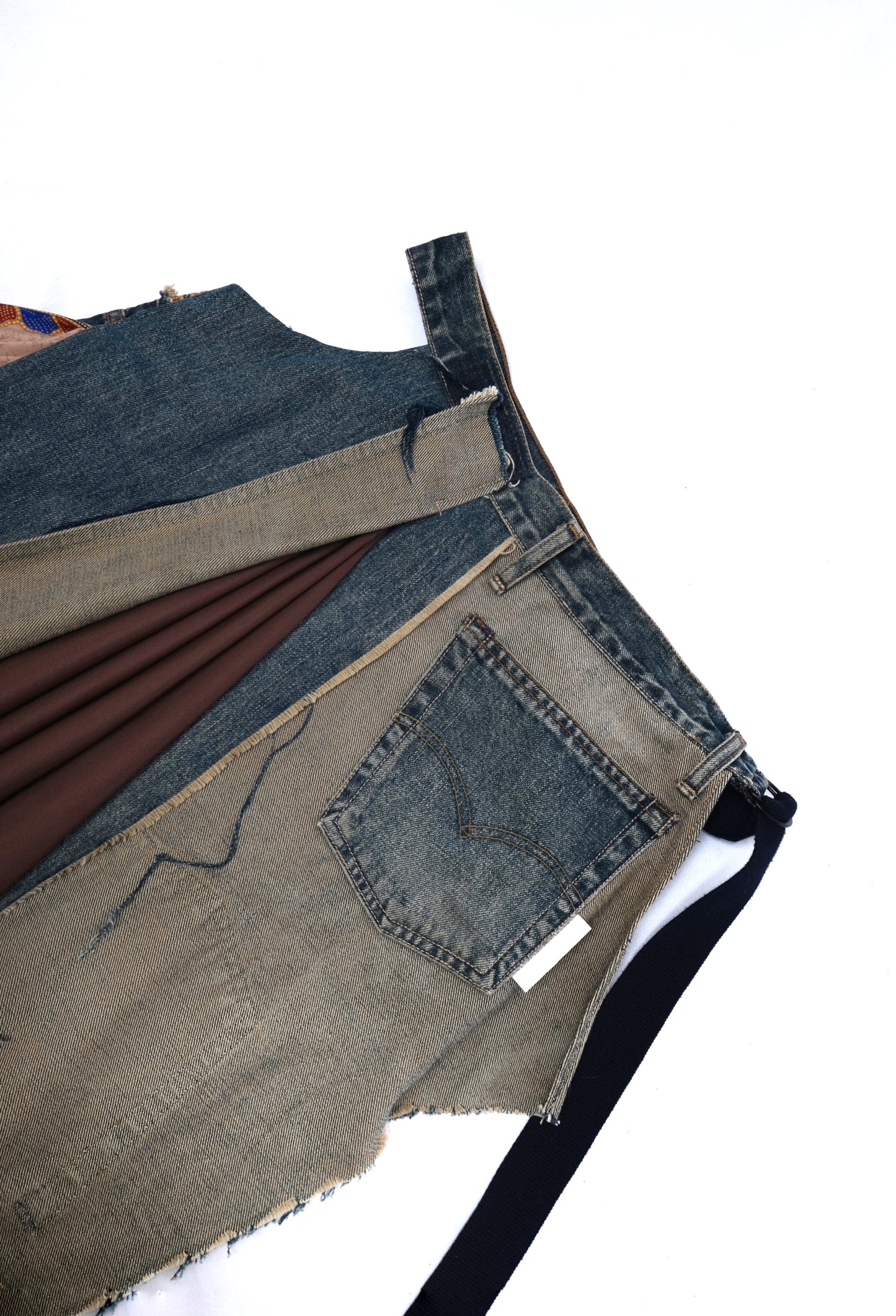 Batik + Denim Apron Skirt [ Sustainable Line ]