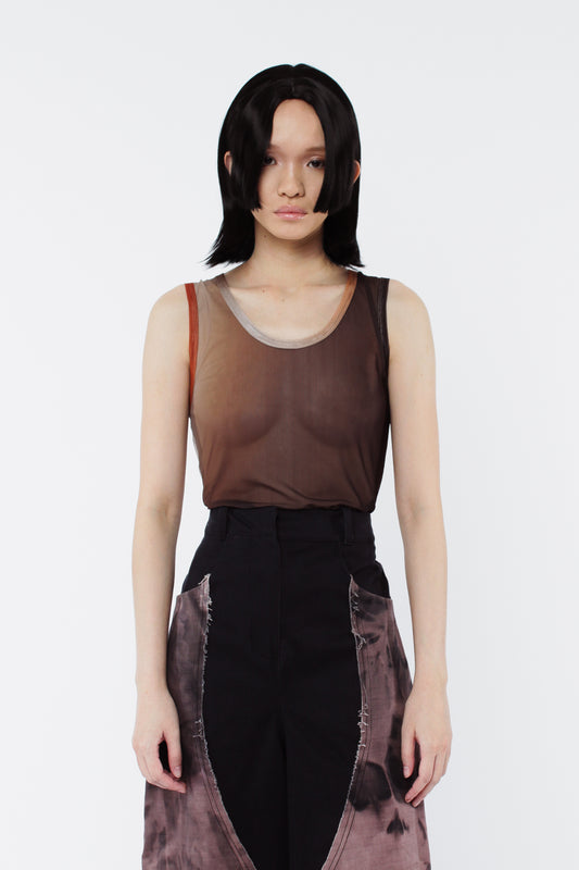 Mesh Tank Top - Chocolate