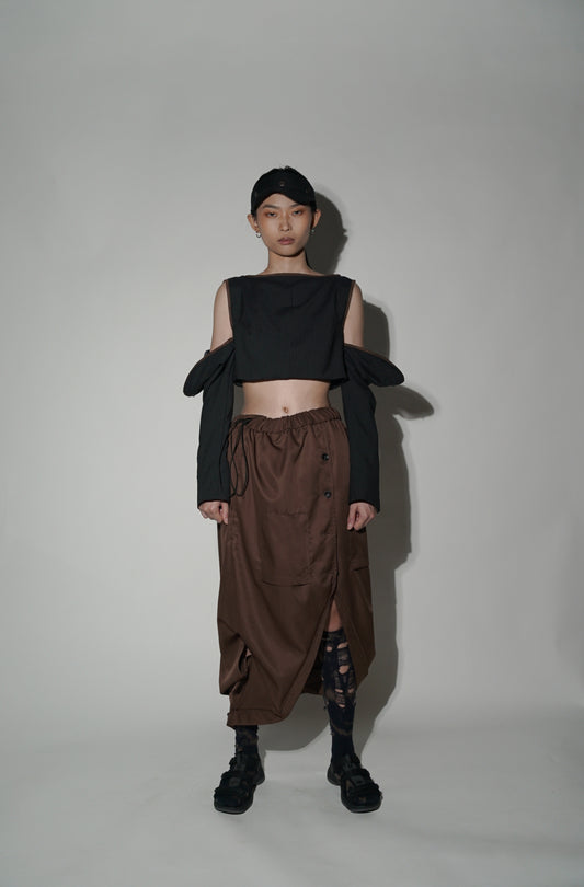 Open Up Sleeves Cropped Top [ Sustainable Line ]