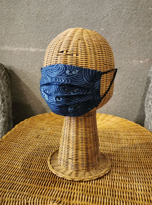 Kanagawa indigo face mask