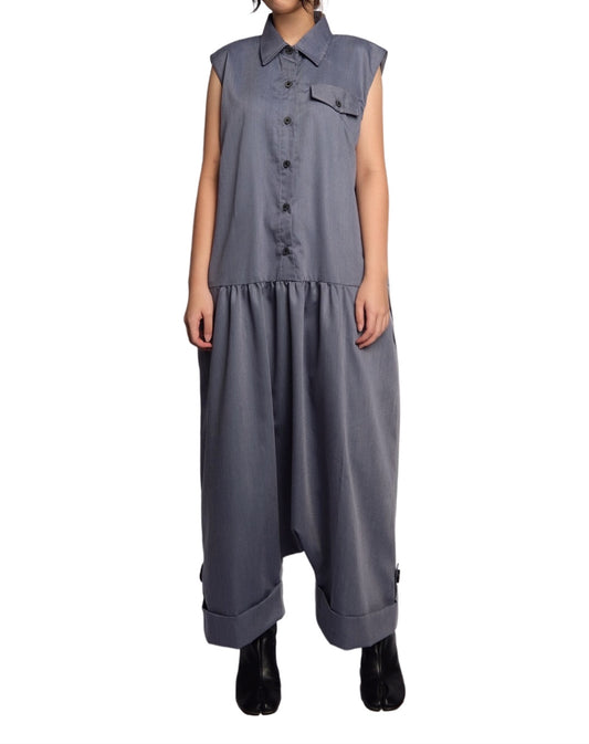 Oversized Overall Jumpsuit ( Ash Blue )