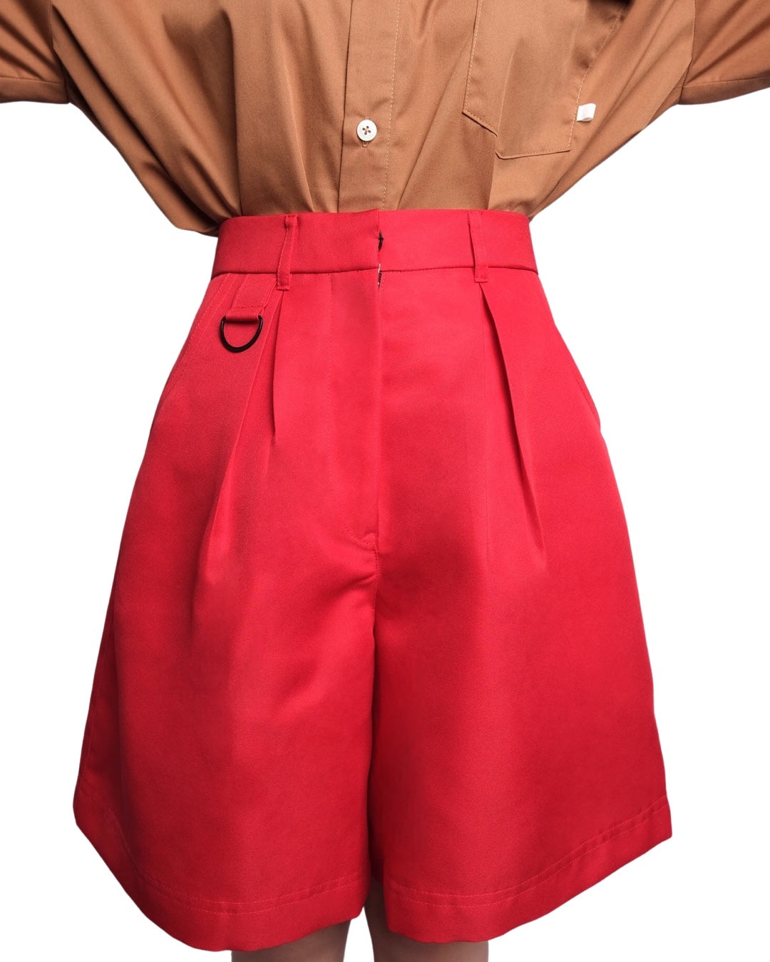 Highwaist Shorts with Ring - Red