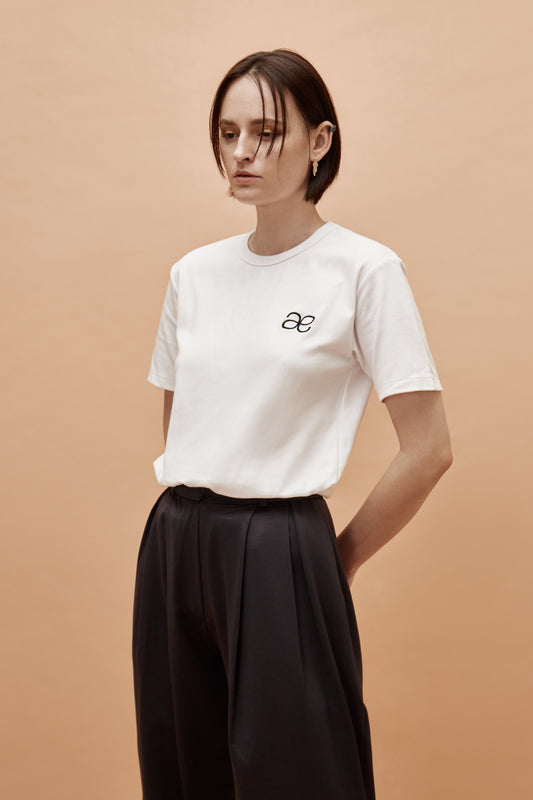 White Everyday Monogram Tee