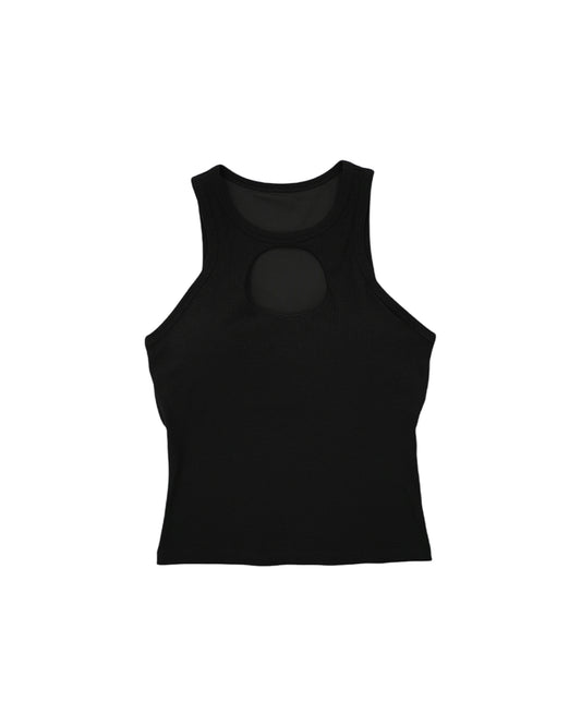 Ron Hollow Padded Tank Top (Black)