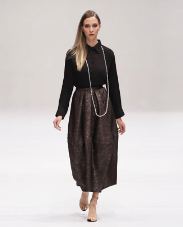 Dark Brown Art Deco Skirt - Bev C