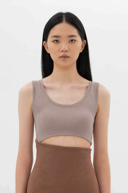 Spilt Tank Top - Brown
