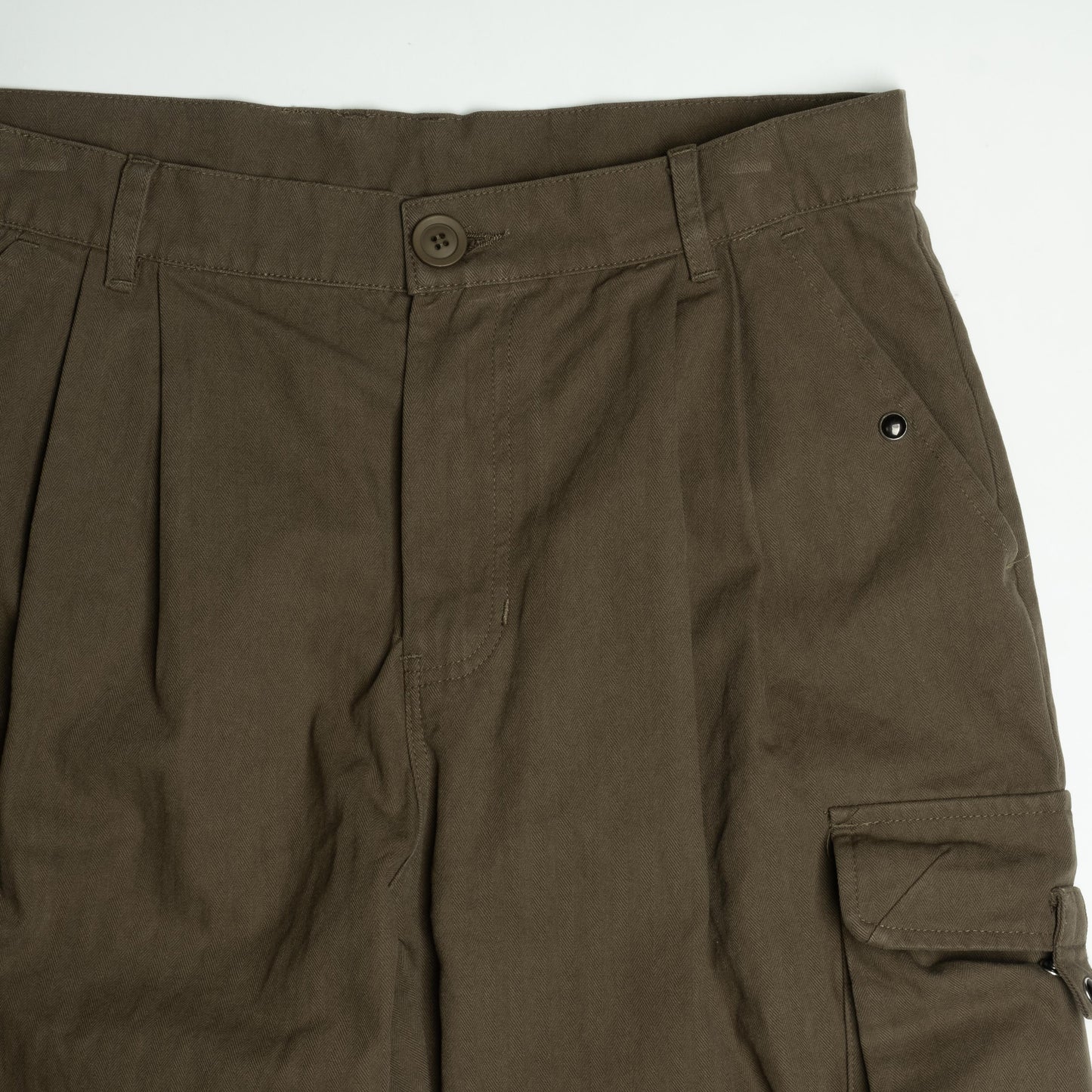 Cargo Pants / Herringbone - Olive
