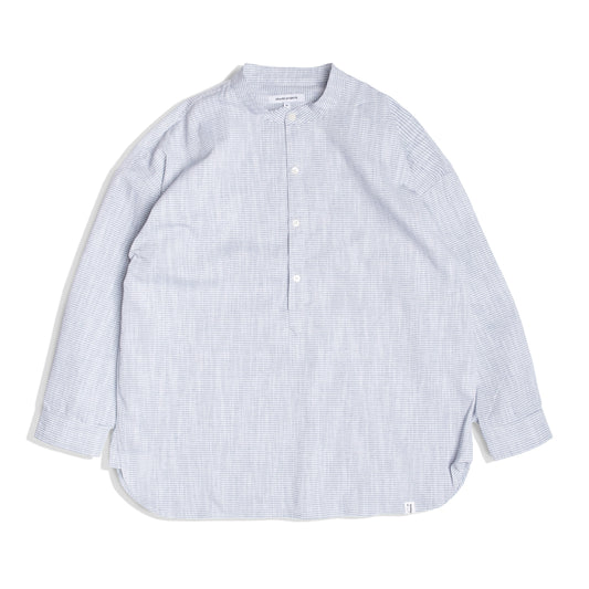 Popover Shirt / Cotton Linen Stripe - Blue